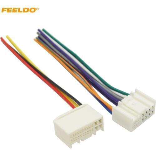 FEELDO 10Pair Car Radio Audio Power Wire Harness Adapter For KIA K2/K3/K5/Sportage R Hyundai IX35/Tucson ISO CD Power Cable