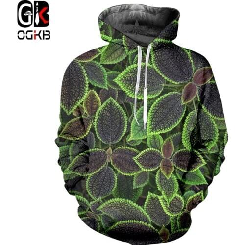 OGKB 3d Print Hoodie Man Leaf Streetwear Weed Plant Men Women Fashion Hoodie Harajuku Kids Shirt Homme Oversized