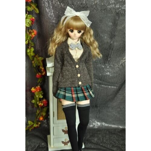 1/4 1/3 scale BJD clothes Cardigan +shirt +Pleated plaid skirt suit for BJD/SD MSD SD13 DD doll accessories C0101