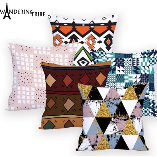 Boho Chic Decor Colorful Throw Pillows Home Print Custom Cushion Cover Geometric Polyester Pillow Case Home Decor Pillow