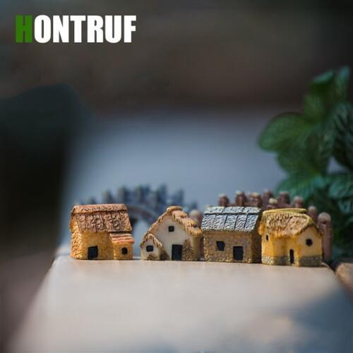 Aquarium Landscaping Moss Micro Landscape Ornaments Simulation Mini Grass House Aquarium Decorations Resin Crafts Ornaments