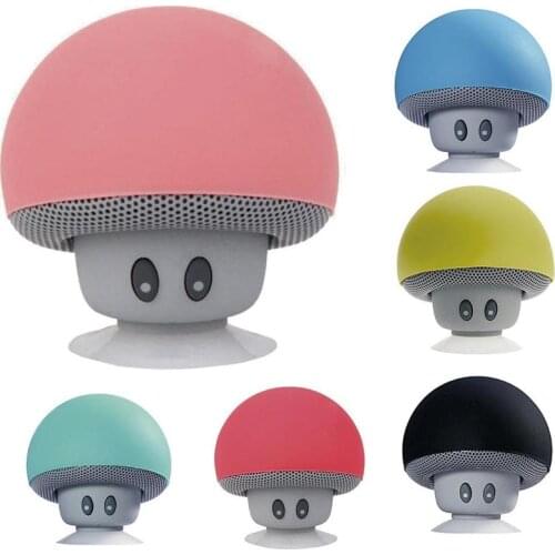 Cartoon Small Mushroom Head Bluetooth Speaker Mini Phone Stand Convenient Outdoor Suction Cup Smart Small Audio