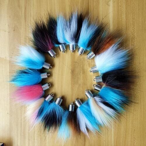 Many Colors Black Friday Starting Long Pompons Faux Rabbit Fur Ball Blue Series DIY Jewelry Parts Pendant Tassel Handmade Crafts