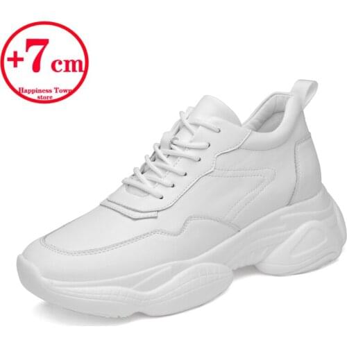 Men Shoes Outdoor Sports Shoes Men Black White New Height-Increasing Shoes Large Size Fashion Trend Casual Shoes