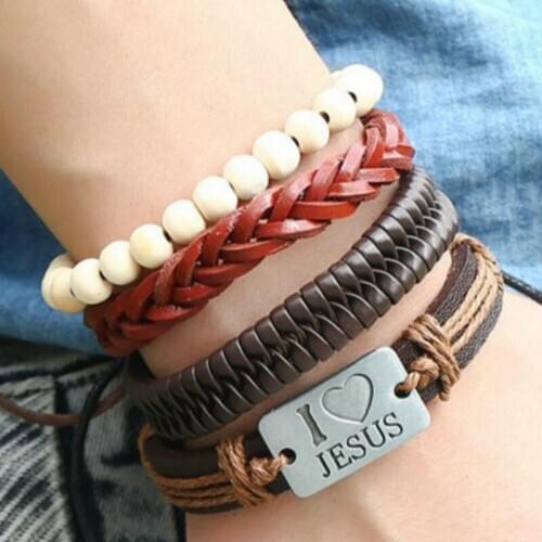 CIBOCIBO Beaded Bracelet Men Vintage Leather Rope Punk Retro Bracelet Men Braided Fashion Luxury Men Gifts Pulseras Mujer Moda