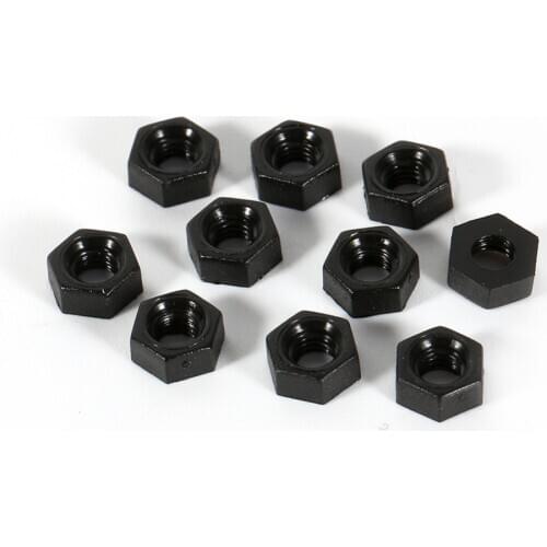 100Pcs M3 Black Nylon Hex Nut Set Woodworking Carpentry Hardware Fasteners Nuts Kit 0.5mm Metric Thread Pitch 2.7mm Thickness