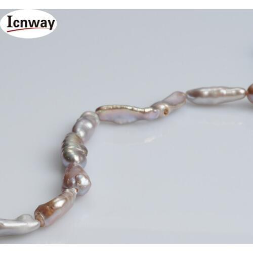 Natural AA biwa lavender Freshwater Pearl 8*15mm 15inches DIY necklace bracelet earring FreeShipping Wholesale