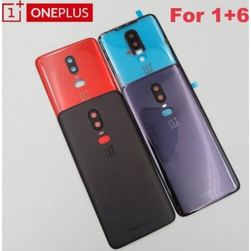 New Original Back Cover For Oneplus 6 Door Rear Housing Battery Case Phone Panel Repair Parts For One Plus 1+ 6 With Camera Lens