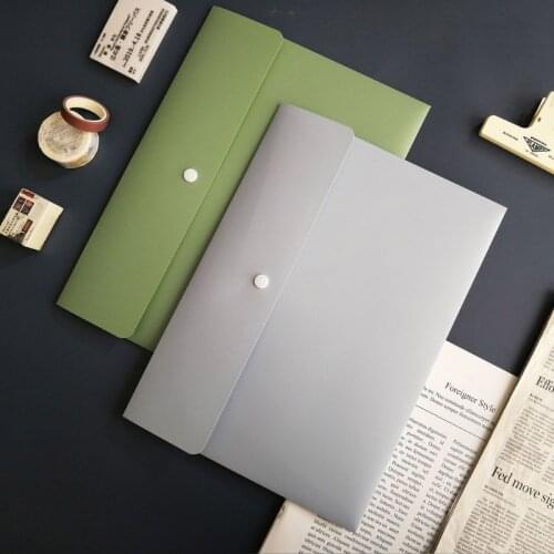 1PC A4 High-Grade PP Folder 12.60X9.06 Lock Button Design Large Capacity Envelope Document Bag Office File Organizer Bag