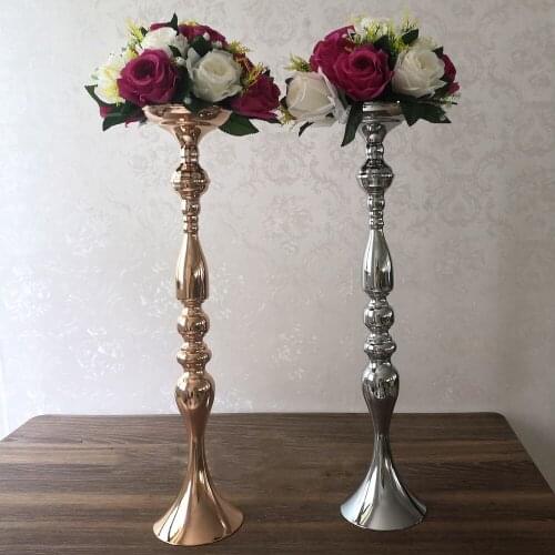 Candle Holders 60 CM/24" Metal Candlestick Flower Vase Table Centerpiece Event Flower Rack Floor Road Lead Wedding Decor