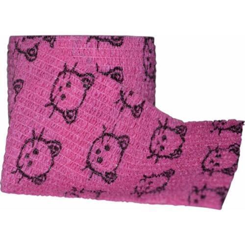 6 Pcs/Lot 5cm x 4.5m Self Adhesive elastic Nonwoven Cohesive Bandage Adherent Wrap Red Cat Pattern First Aid
