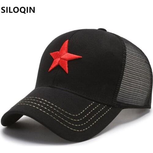SILOQIN Snapback Cap Summer Mens Mesh Cap Breathable Baseball Caps Embroidery Camouflage Hat Adjustable Size Casual Sports Cap