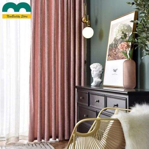 Nordic Modern High Level Curtains for Living Dining Room Bedroom Luxury Simple Morandi Color Double-sided Cashmere Custpmized