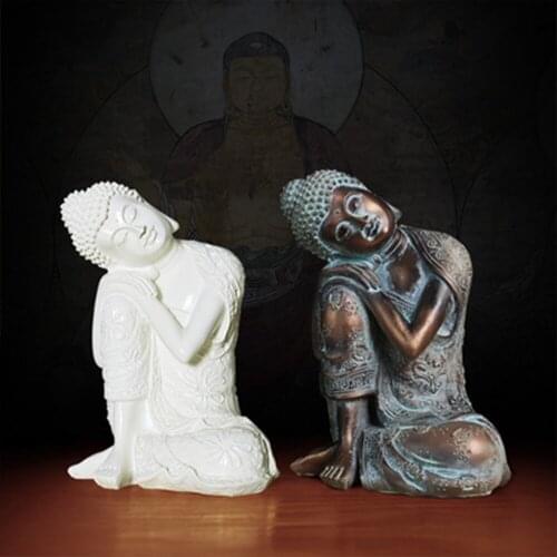 Newly Buddha Statue Ornament Resin Zen Southeast Asian Style Buddha Decor Sitting Fengshui Sleeping Figurine Decoration