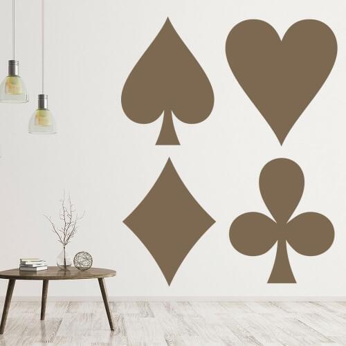 Diamond Card Games Wall Decal Club Gambling Entertainment Interior Decoration Vinyl Window Stickers Removable Art Mural M897