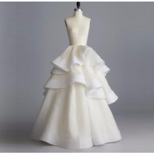 Vintage Ruffles Organza Skirts For Bridal Photography High End Zipper Puffy Ball Gowns Women Skirt 2018 Faldas Mujer Moda