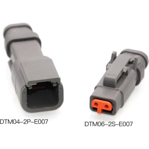 2Pin DTM06-2S-E007 Waterproof Connector DTM04-2P-E007 With Tail Cover Male And Female Cable Plug
