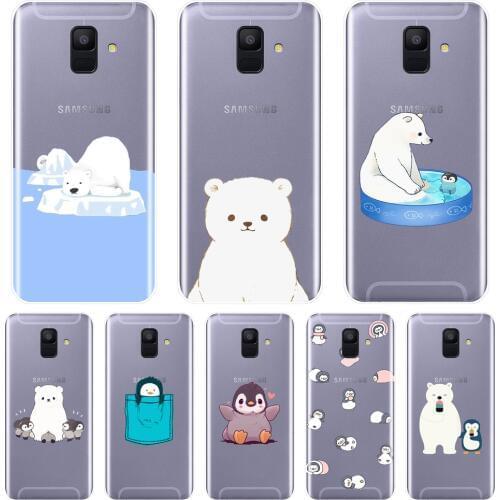 Back Cover For Samsung Galaxy A6 A7 A8 2018 A3 A5 2016 2017 Bear Penguin Soft Silicone Phone Case For Samsung A6 A8 Plus 2018