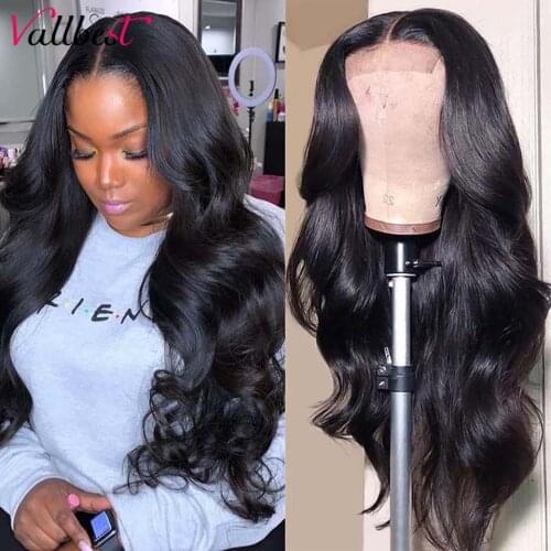 Vallbest Hair Body Wave Lace Front Wig For Woman Long Wavy Body Wave Wig Human Hair Lace Frontal Wigs 13*4 Real Brazilian Hair