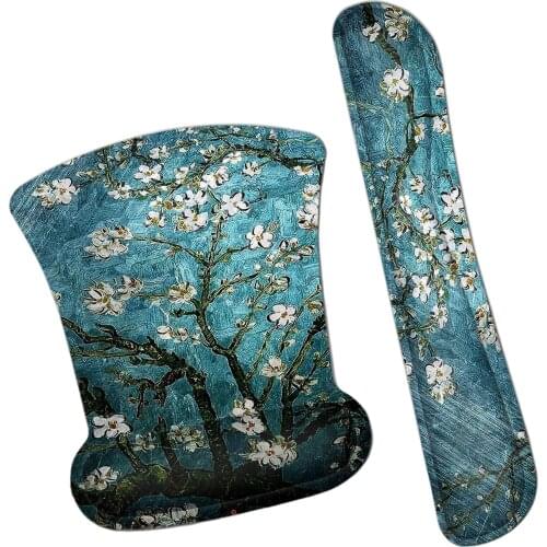 Mouse Wrist Rest Support & Keyboard Wrist Rest Pad Non-Slip for Office Durable Easy Typing Relieve Wrist Pain Colorful 1 Set