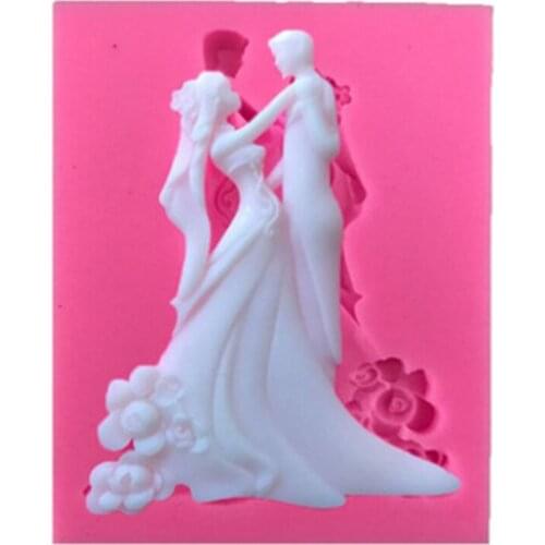 1PC Wedding Couples Silicone Mold Fondant Mold Cake Decorating Tools Chocolate Gumpaste Mold