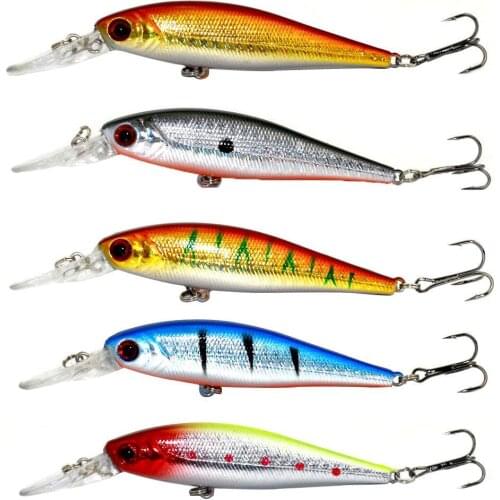 11cm Stripe Pattern Minnow Streak Fishing Lure Bass Freshwater Hook Hard Bait