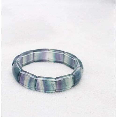 12x16mm AAAAA Natural Colorful Green Fluorite Quartz Wings Bracelet Rectangle Beads Wealthy Bracelet -8" free delivery