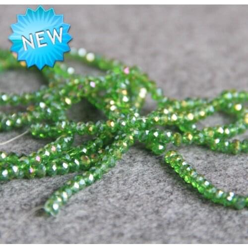 3*4mm Faceted Green AB+ colorful glass Crystal chalcedony beads loose 150pcs DIY Jewelry making design wholesale