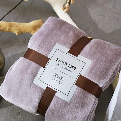 30 380GSM Thicken Warmer Blanket for Winter Fleece Flannel Bedspread for the Bed Purple Color Sherpa Blanket on the Bed