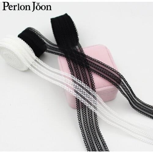 5 yards/batch, black and white lines, round holes arranged, bilateral trim, elastic lace, sewing bra, clothing accessories SG011