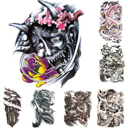 Large Sexy Tattoo Sticker Skull Temporary Body Arm Stickers Removable Waterproof Sticker