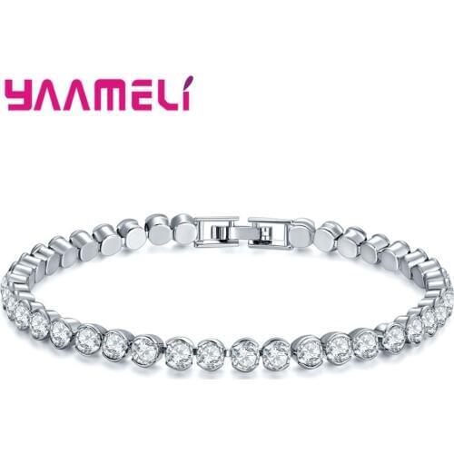 Newest Arrivals 925 Silver Bracelets Fantastic Full AAA Cubic Zircon Beaded Gift Jewelry for Women Ladies Wedding Accessory