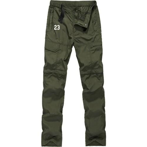 Mens Pants Waterproof Cargo Pants Quick Dry Trousers Outdoor Tactical Pants Men Clothing Detachable Pants Leg Joggers Military