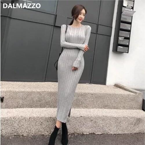 Модные вязаные платья DALMAZZO China At AliExpress
