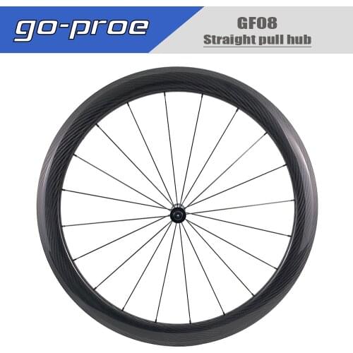 Go-proe 700c Road Bike Carbon Wheelset Bicycle Cycling GF08 Straight Pull Hub 3k Twill 30° Finishing Carbon Rims For Road Racing