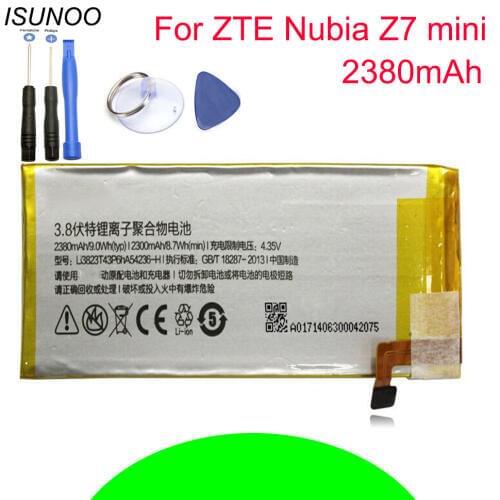 ISUNOO 2380mAh Li3823T43P6hA54236-H For ZTE Z7 mini NX507J Blade S6 Star 1 Star 2 S2002 S2003 S2005 G720T G720C Geek II +tools