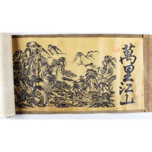 China Antique collection Calligraphy and painting Jiangshan miles Diagram Murals, wallpaper, decorative paintings