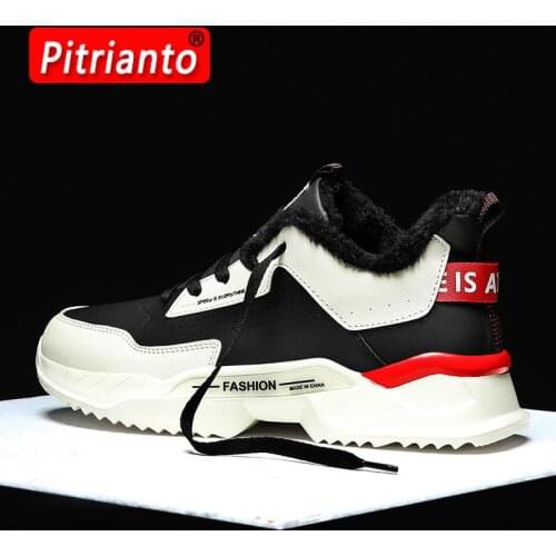 Autumn Winter Casual Sneakers Thermost Lace-Up Tenis+Pu Non-Slip Lightweight Outdoor Breathable Sport Men Walking Shoes