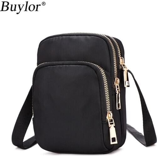 Fashion Women’s Shoulder Bag Mini Multifunctional Nylon Crossbody Bag New Hot 2021 Zipper Mobile Phone Handbag Wrist Purse