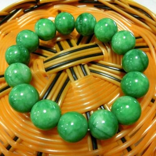 Genuine Natural Jade Bracelet Men Emerald Jades Stone Elastic Beaded Wire Bracelets Jadeite Bangle For Mens Fashion Jewellery