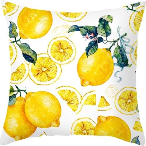 Pillow Cover home decor Yellow lemon fruit plant bicycle Printed Cushion Covers body Pillowcase Decorative Sofa Throw Pillows