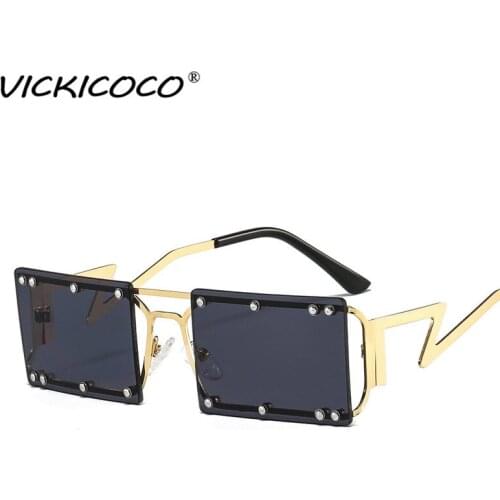 Men Women Small Frame Square Sunglasses Classic Metal Frame Rivet Sun Glasses Anti-UV Modern Fashion Eyeglasses Eyewear UV400