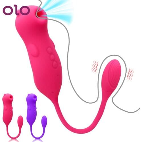 OLO 2 In 1 Vibrating Egg Clit Nipple Sucker Sucking Vibator Female Masturbator G Spot Clitoris Stimulator Sex Toys For Women