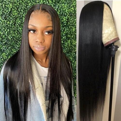 Bone Straight 13x4 Lace Front Wig Human Hair Wigs For Women Human Hair Brazilian Remy 4x4 Lace Closure Wig 180% Bleached Knots