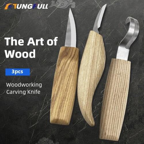 Wood Carving Cutter Hand Tool Set Hand Chisel DIY Wood Carving Knife Chip Knives High Strength Hooked Woodcut Art Craft Tool