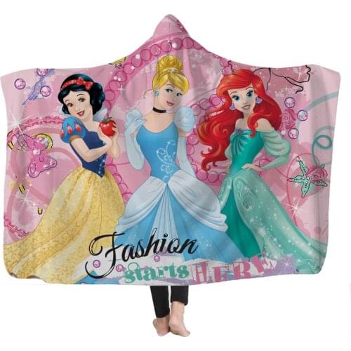 Luxury Blanket Snow White Frozen Elsa Anna Sherpa Cape Cloak Hooded for Adult Children Kids Baby Girls Cover Home Throw Quilt