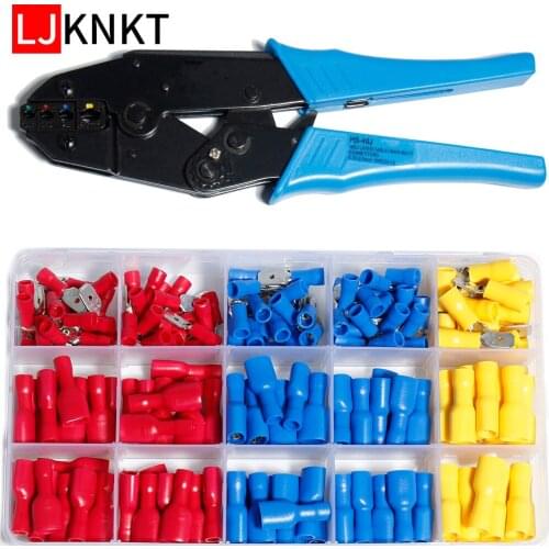 Male Female Plug cold pressing fast wire spring connector Terminal Electrical Crimp Spade Lug Cable car Full Fork Assortment Kit