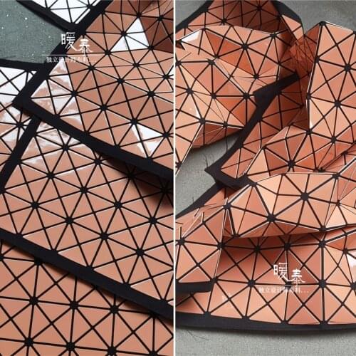 Miyake Style Bags Fabric Champagne Triangle Pattern DIY Patches Background Props Bags Crafts Decor Creative Designer Fabric