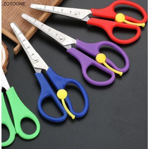 Stainless Steel Multi-function Scale Student Small Scissors Spring Office Small Cut Paper-cut Baby Food Supplement Scissors G