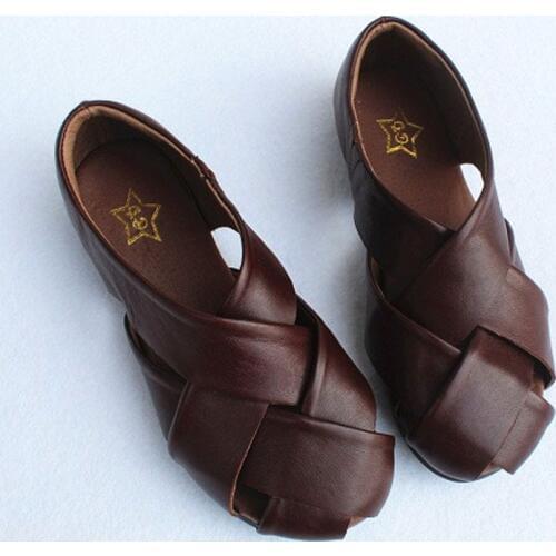 Woman Shoes Slip on Flat Shoes Open toe for Women 2020 Summer Women Flats 100% Genuine Leather Ladies Flat Shoes Female Footwear